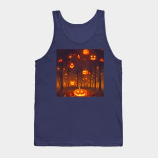 Pumpkin Jack O Lanterns in the Horror Woods Scary Pumpkins Tank Top